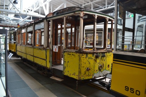 Stuttgart villamos múzeum Straßenbahnwelt restaurálás pótkocsi